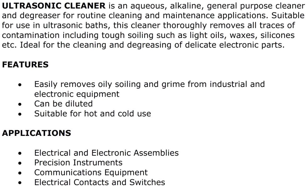 חומר לניקוי אולטראסוני AMBERSIL